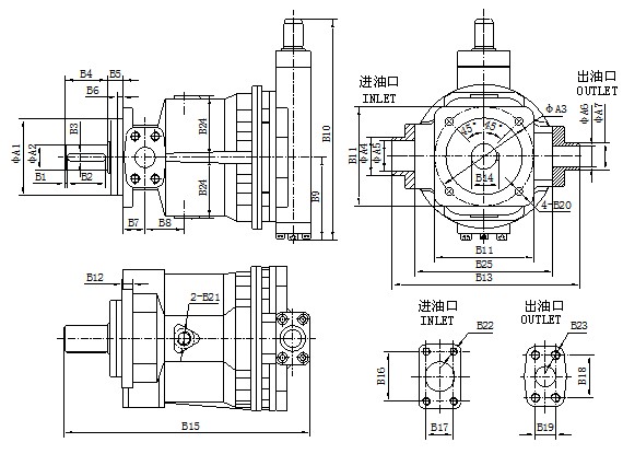 Pompe axiale variable de circuit hydraulique de bateau de joint de Perbunan, axe verrouillé